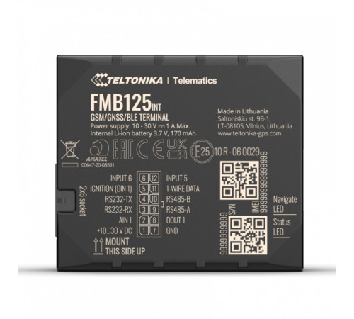 GPS-трекер Teltonika FMB125 Internal с Dual SIM и RS232