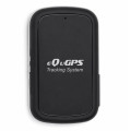 Портативный GPS-трекер eQuGPS черного цвета, вид сбоку, светодиодные индикаторы на корпусе.