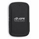 Portable GPS tracker eQuGPS in black, side view, LED indicators on the body.