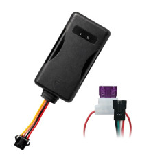 Фото: GPS трекер eQuGPS Track 4G+WiFi ABCR — Wi‑Fi, SIM, ACC, блокування, реле; вигляд пристрою та комплект підключення.